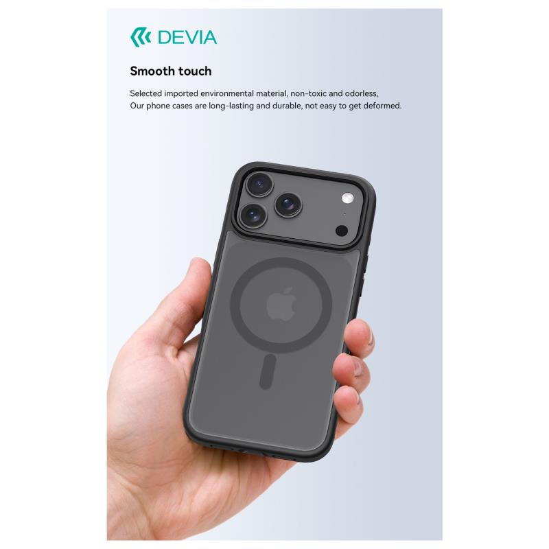 Θήκη TPU & PC Shock Proof Devia Magnetic Apple iPhone 17 Pro Pino Μαύρο