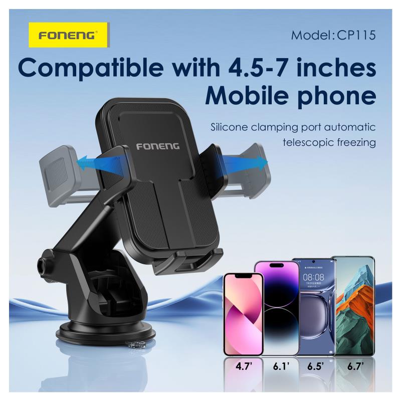 Universal Βάση Στήριξης Ταμπλό Αυτοκινήτου Foneng CP115 για Smartphones 4.5-7.0 Μαύρο
