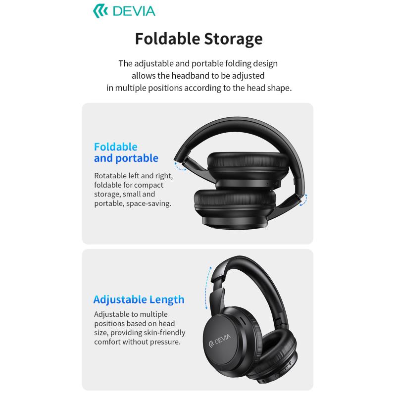 Ασύρματα Ακουστικά Κεφαλής Devia JH-820 Lite1 Λευκό