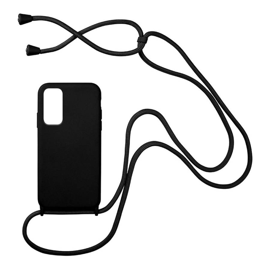 Θήκη Σιλικόνης με Κορδόνι CarryHang Sonique Xiaomi Redmi Note 11 4G / Redmi Note 11S Μαύρο
