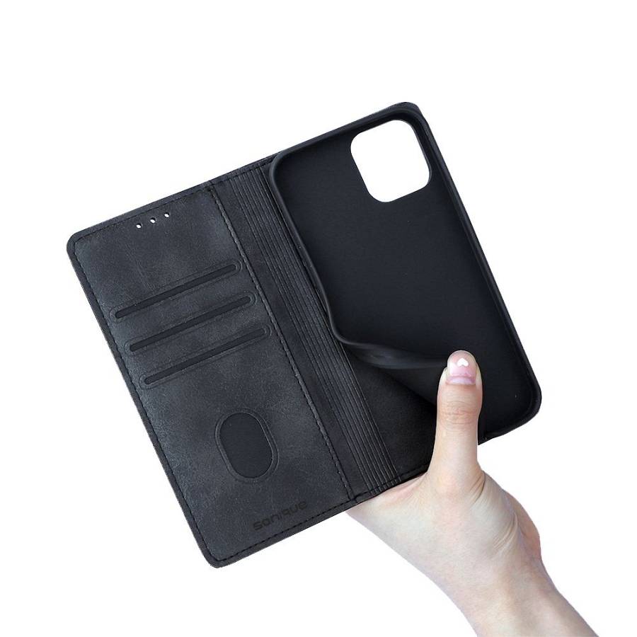 Θήκη Πορτοφόλι Vintage Magnet Wallet Sonique Xiaomi Redmi Note 11 4G / Redmi Note 11S Μαύρο
