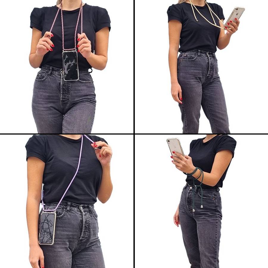 Θήκη Σιλικόνης με Κορδόνι Sonique Armor Clear Xiaomi Redmi Note 11 4G / Redmi Note 11S Ροζ