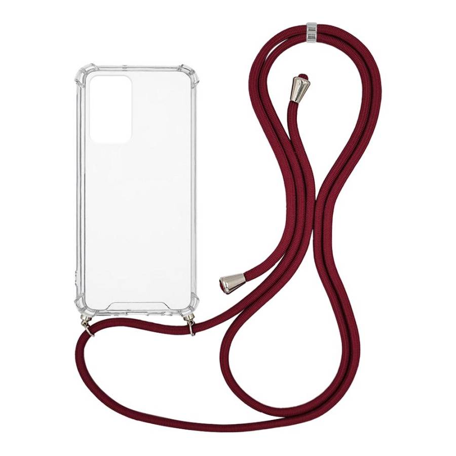 Θήκη Σιλικόνης με Κορδόνι Sonique Armor Clear Xiaomi Redmi Note 11 4G / Redmi Note 11S Μπορντό