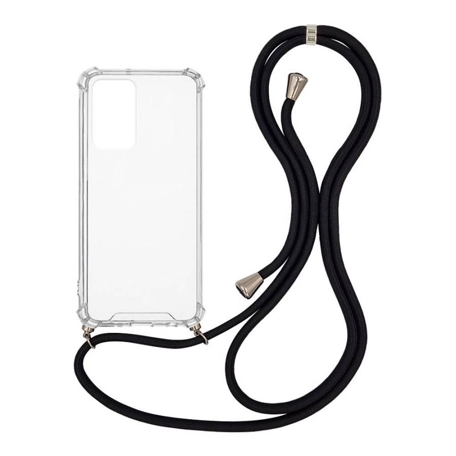 Θήκη Σιλικόνης με Κορδόνι Sonique Armor Clear Xiaomi Redmi Note 11 4G / Redmi Note 11S Μαύρο