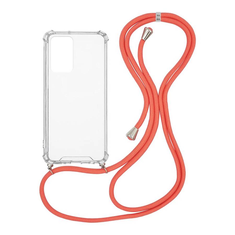Θήκη Σιλικόνης με Κορδόνι Sonique Armor Clear Xiaomi Redmi Note 11 4G / Redmi Note 11S Κοραλλί