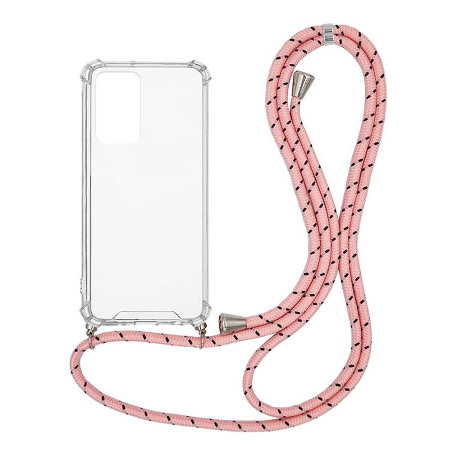 Θήκη Σιλικόνης με Κορδόνι Sonique Armor Clear Xiaomi Redmi Note 11 4G / Redmi Note 11S Rainbow Ροζ