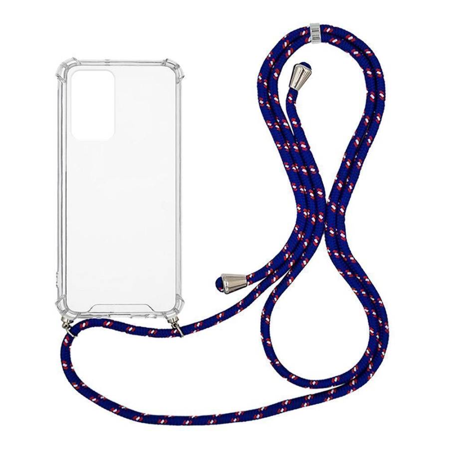 Θήκη Σιλικόνης με Κορδόνι Sonique Armor Clear Xiaomi Redmi Note 11 4G / Redmi Note 11S Rainbow Μπλε
