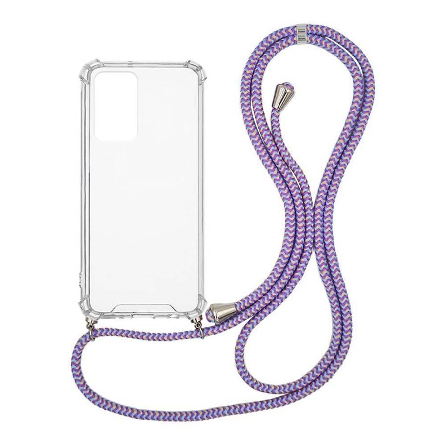 Θήκη Σιλικόνης με Κορδόνι Sonique Armor Clear Xiaomi Redmi Note 11 4G / Redmi Note 11S Rainbow Λιλά