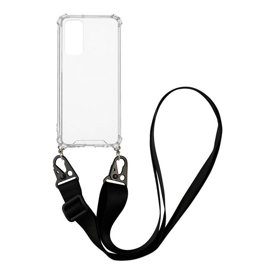 Θήκη Σιλικόνης με Strap Sonique Armor Clear Xiaomi Redmi Note 11 4G / Redmi Note 11S Μαύρο