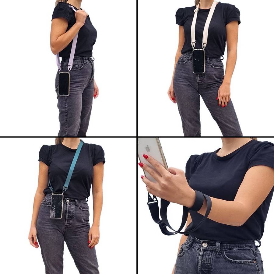 Θήκη Σιλικόνης με Strap Sonique Armor Clear Xiaomi Redmi Note 11 4G / Redmi Note 11S Μπορντό