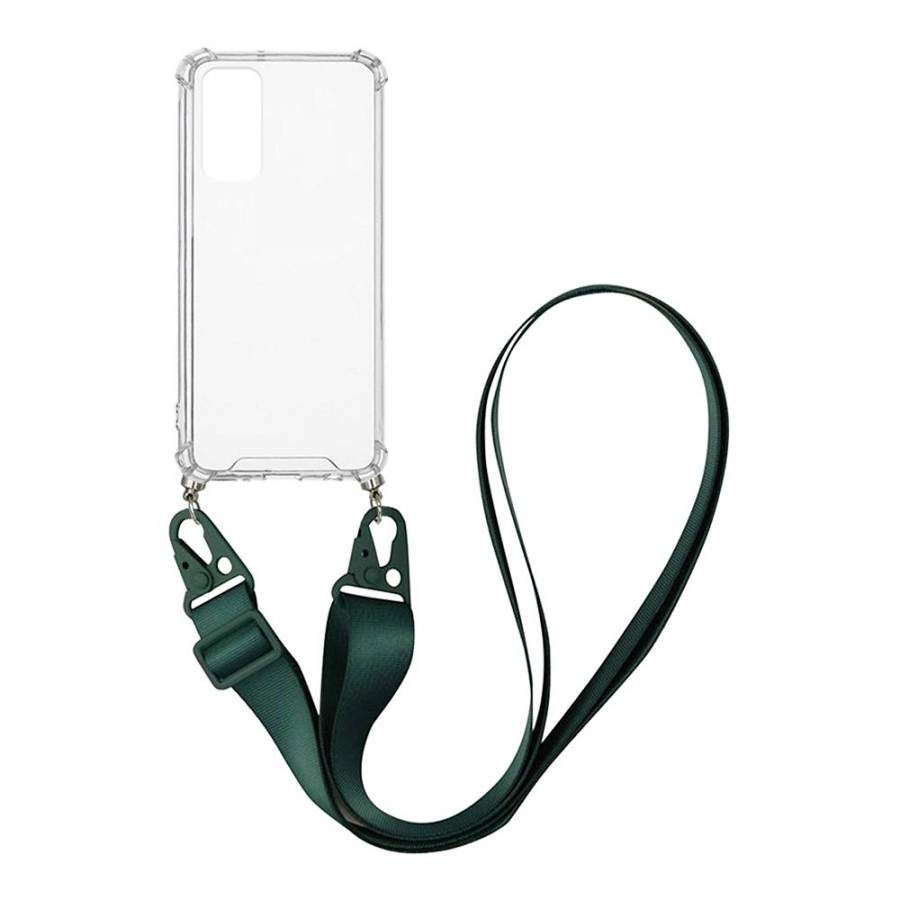 Θήκη Σιλικόνης με Strap Sonique Armor Clear Xiaomi Redmi Note 11 4G / Redmi Note 11S Πράσινο Σκούρο