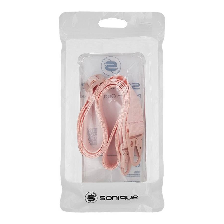 Θήκη Σιλικόνης με Strap Sonique Armor Clear Xiaomi Redmi Note 9 Ροζ