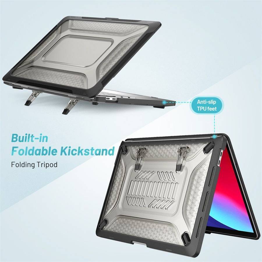 Θήκη για MacBook Sonique Icy Guardian με Βάση Στήριξης Apple MacBook Pro 13 2018/2020/2022 Μαύρο