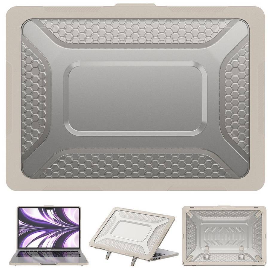 Θήκη για MacBook Sonique Icy Guardian με Βάση Στήριξης Apple MacBook Air 13.6 2022 Μπεζ