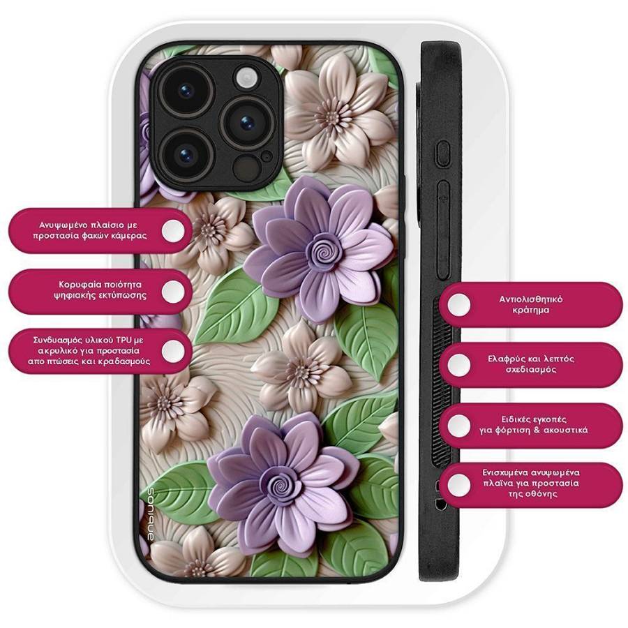 Θήκη Sonique 3D Flower Series για Xiaomi Redmi Note 11 4G / Redmi Note 11S Βιολετί