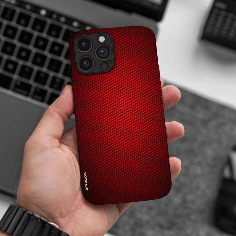 Θήκη Sonique Carbon Series για Xiaomi Redmi Note 11 4G / Redmi Note 11S Κόκκινο