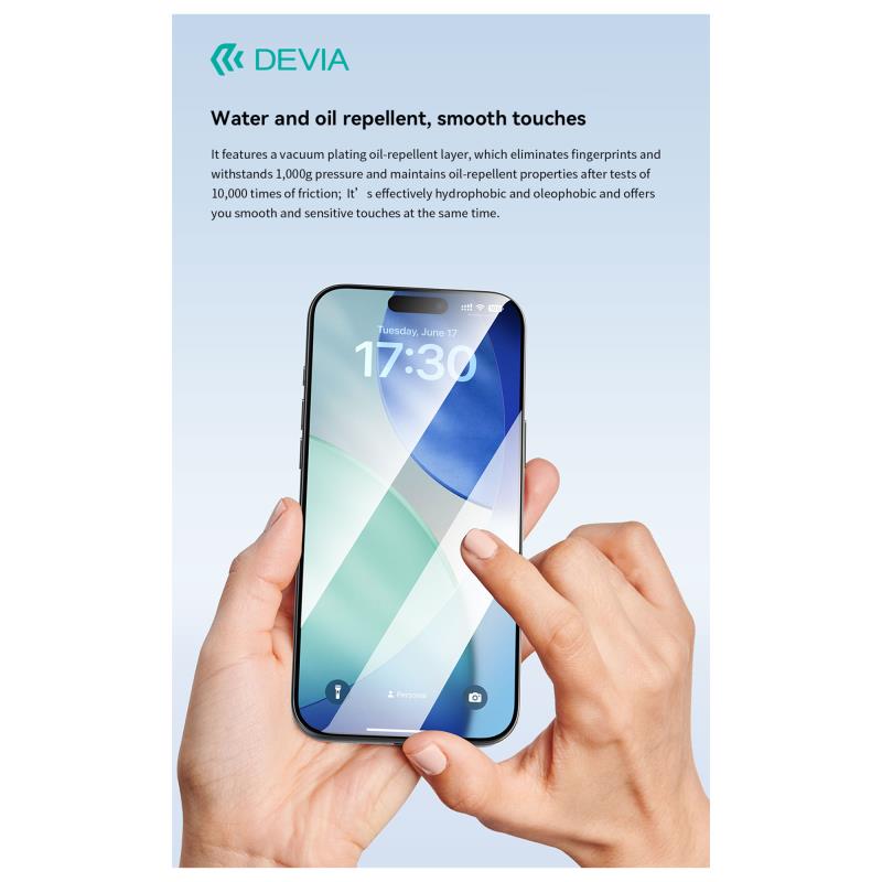 Tempered Glass Full Face HD Devia Apple iPhone Air με Βοηθητικό Εργαλείο Van Μαύρο (1 τεμ.)