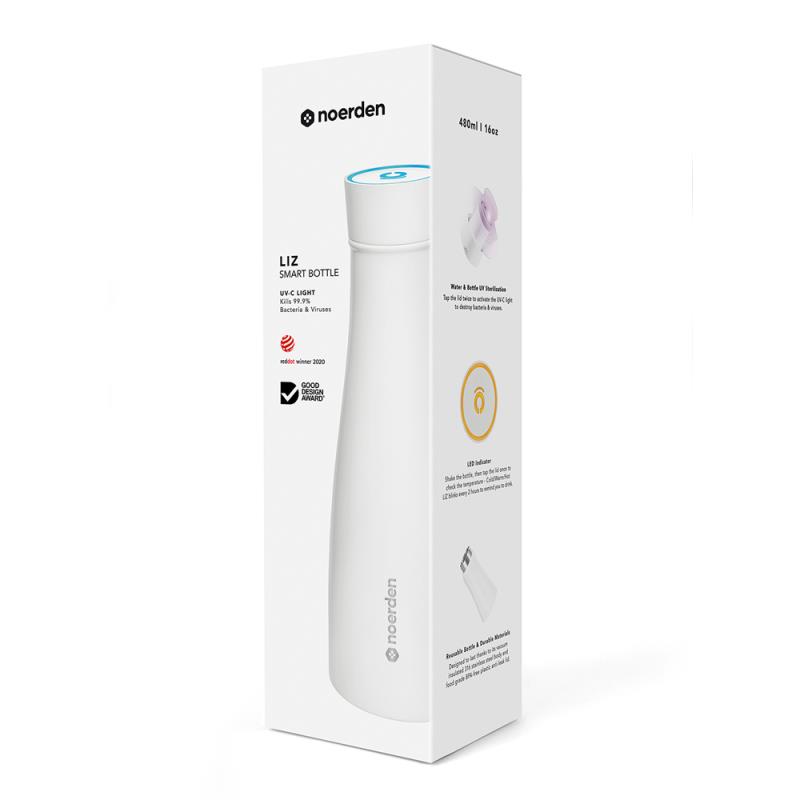 Smart Μπουκάλι-Θερμός UV Noerden LIZ Ανοξείδωτο 350ml Μπλε