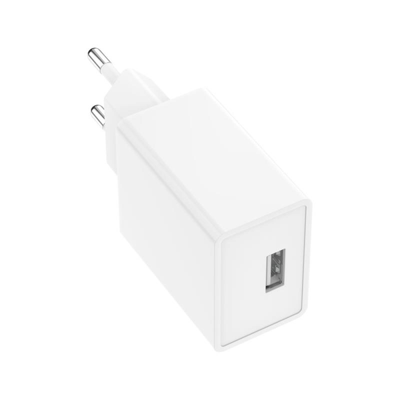 Φορτιστής Ταξιδίου inos με Έξοδο USB A 12W & USB C Καλώδιο 1m Λευκό