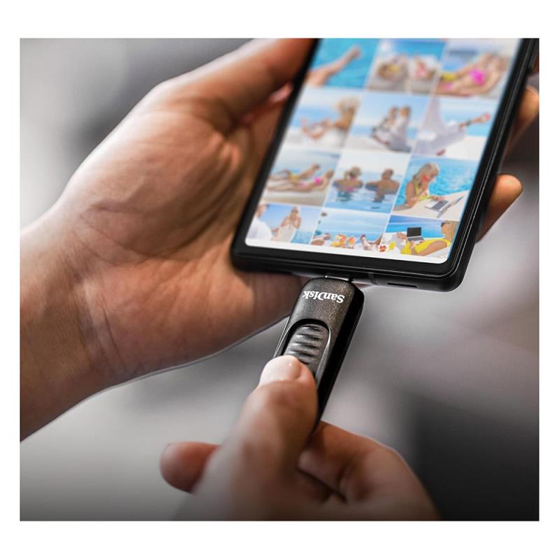 USB 3.2 Flash Disk SanDisk Ultra Slider USB C 64GB 300MB/s Μαύρο