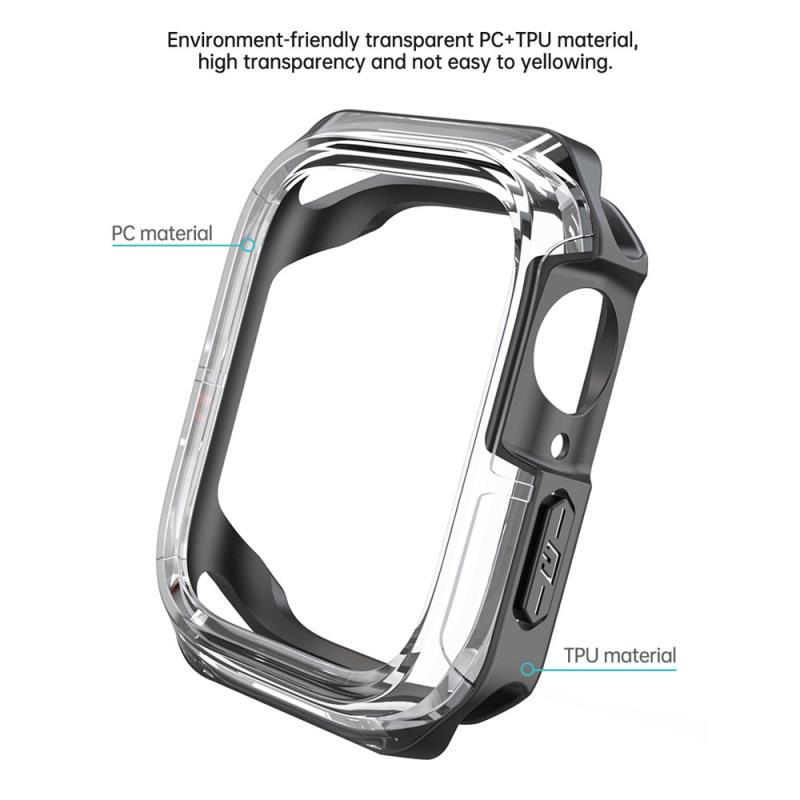 Θήκη TPU & PC Devia Sport Apple Watch 7/ 8/ 9 41mm Shock Proof Φιμέ Μαύρο
