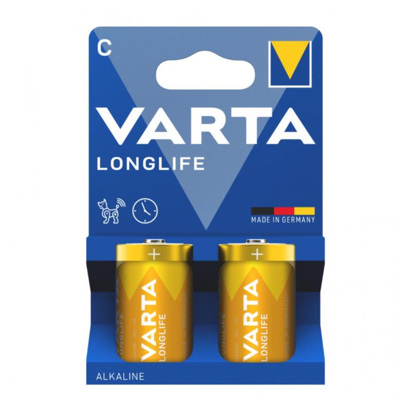 Μπαταρία Alkaline Varta Longlife C LR14 Plastic Free (2 τεμ.)