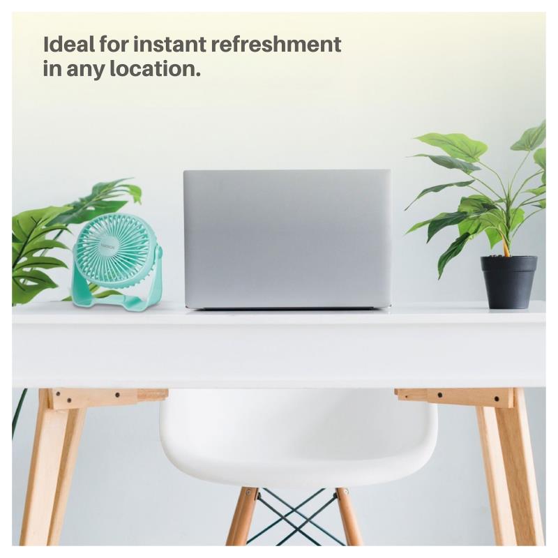 Επιτραπέζιος Ανεμιστήρας Niaros Alua USB 3W Mini Τιρκουάζ
