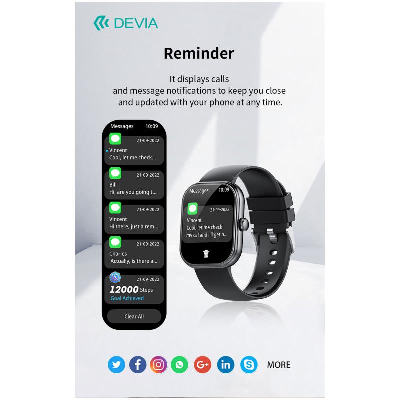 Smartwatch Devia WT6 2.01 Μαύρο