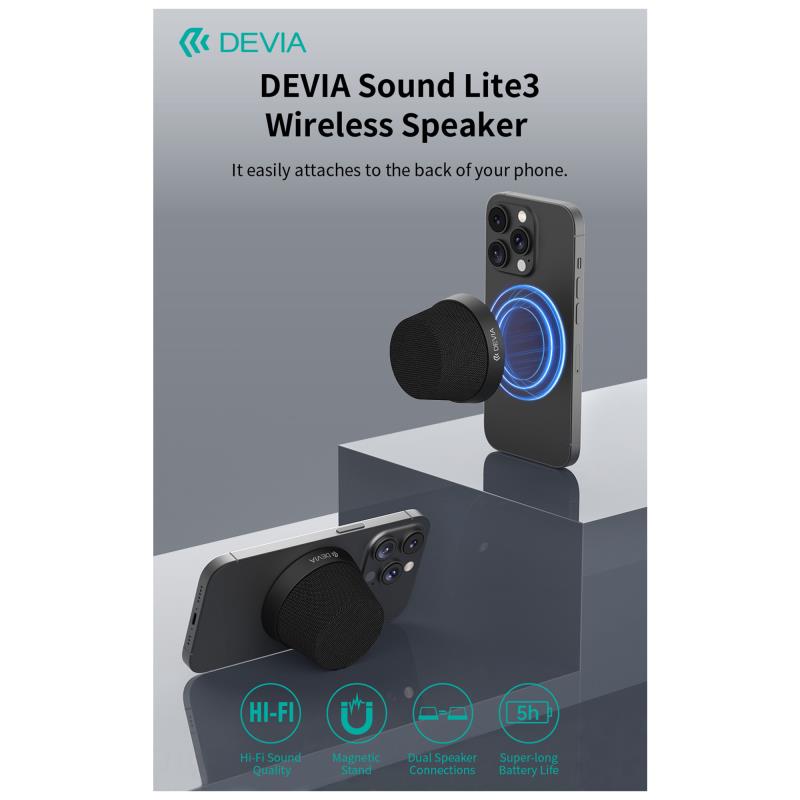 Φορητό Ηχείο Bluetooth Devia EM506 Sound Lite3 5W Μαύρο