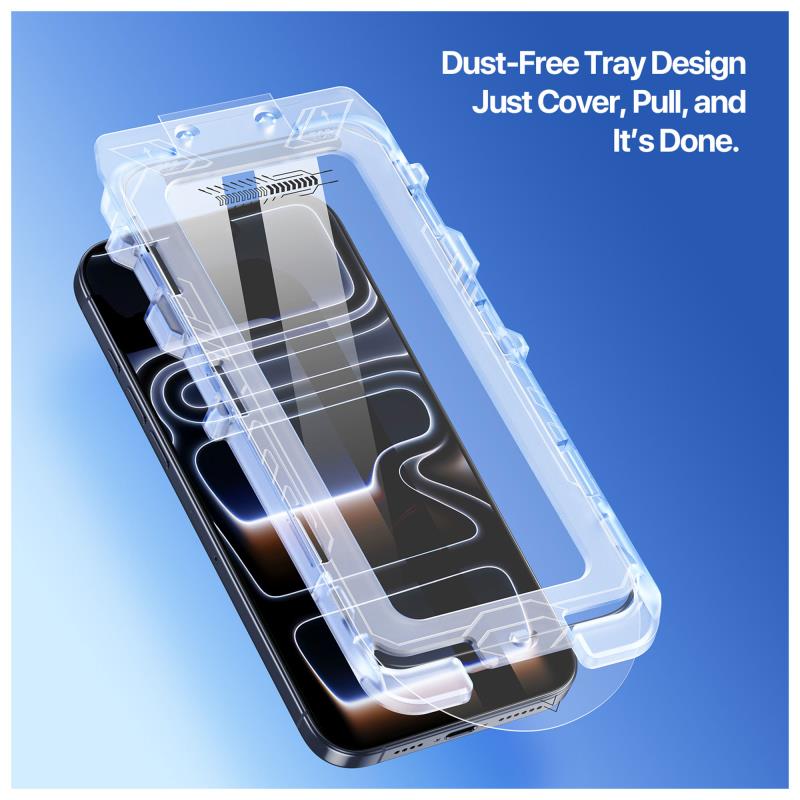 Tempered Glass 2.5D Dux Ducis Apple iPhone 17 Pro Max με Dust-free Auto Alignment Kit Roga Μαύρο (1 τεμ.)