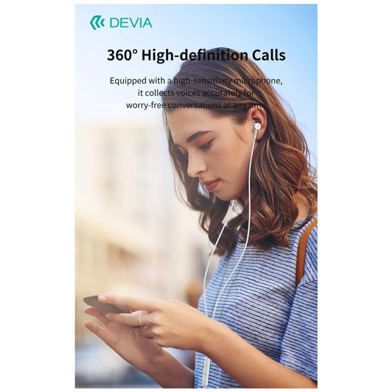 Hands Free Stereo Devia EM113 M2 Metal USB C Smart Μαύρο