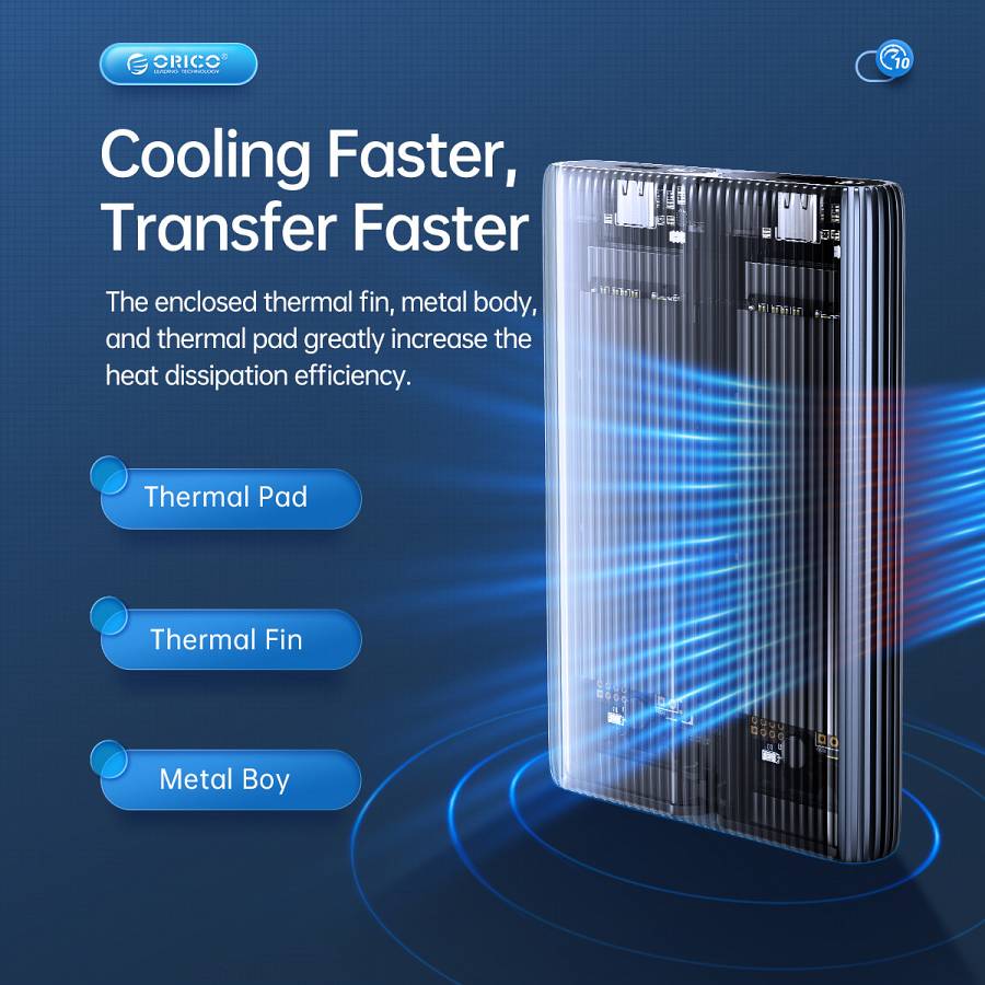 ORICO θήκη για 2x M.2 NVME SSD AM2C3-2N, 10Gbps, tool free, γκρι AM2C3-2N-GY-BP
