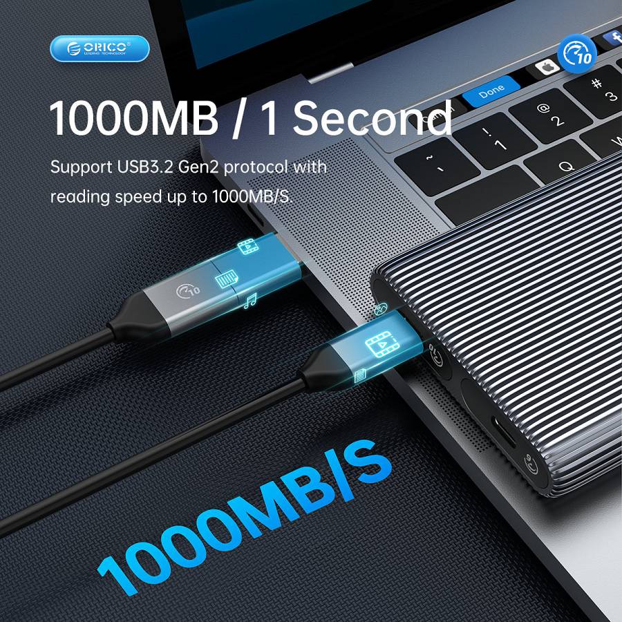 ORICO θήκη για 2x M.2 NVME SSD AM2C3-2N, 10Gbps, tool free, γκρι AM2C3-2N-GY-BP