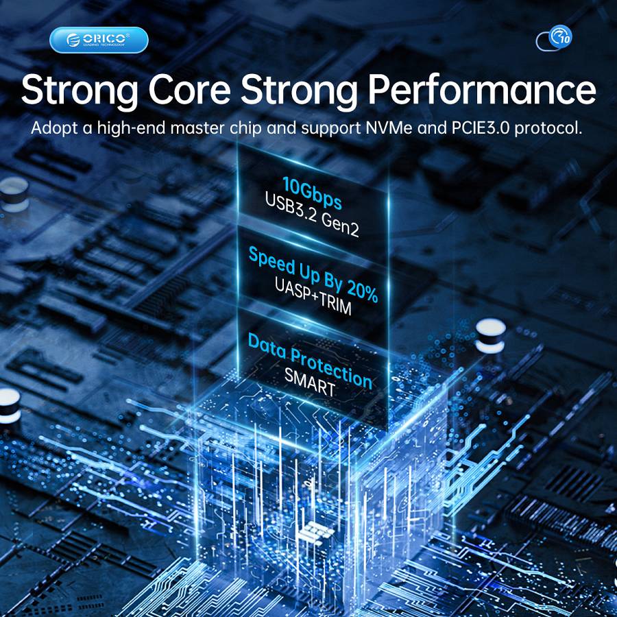 ORICO θήκη για 2x M.2 NVME SSD AM2C3-2N, 10Gbps, tool free, γκρι AM2C3-2N-GY-BP