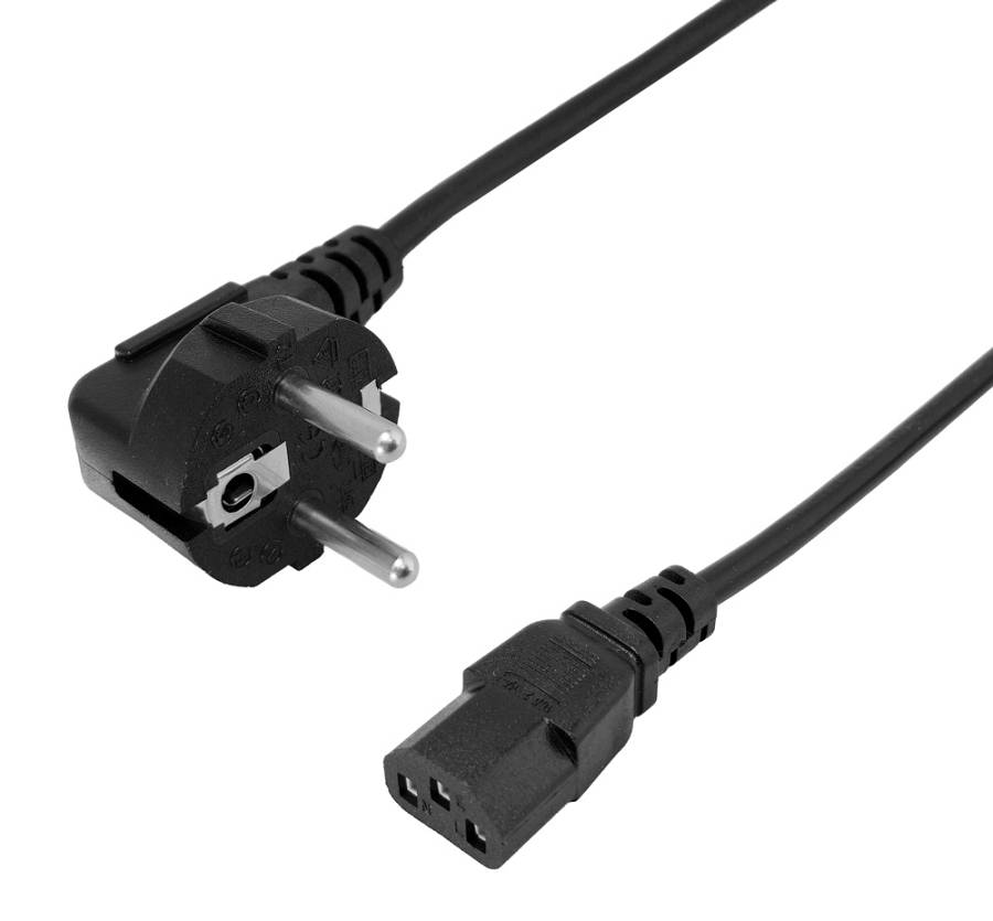 POWERTECH καλώδιο τροφοδοσίας CAB-P043, 3x 0.75mm², copper, 1.5m, μαύρο CAB-P043