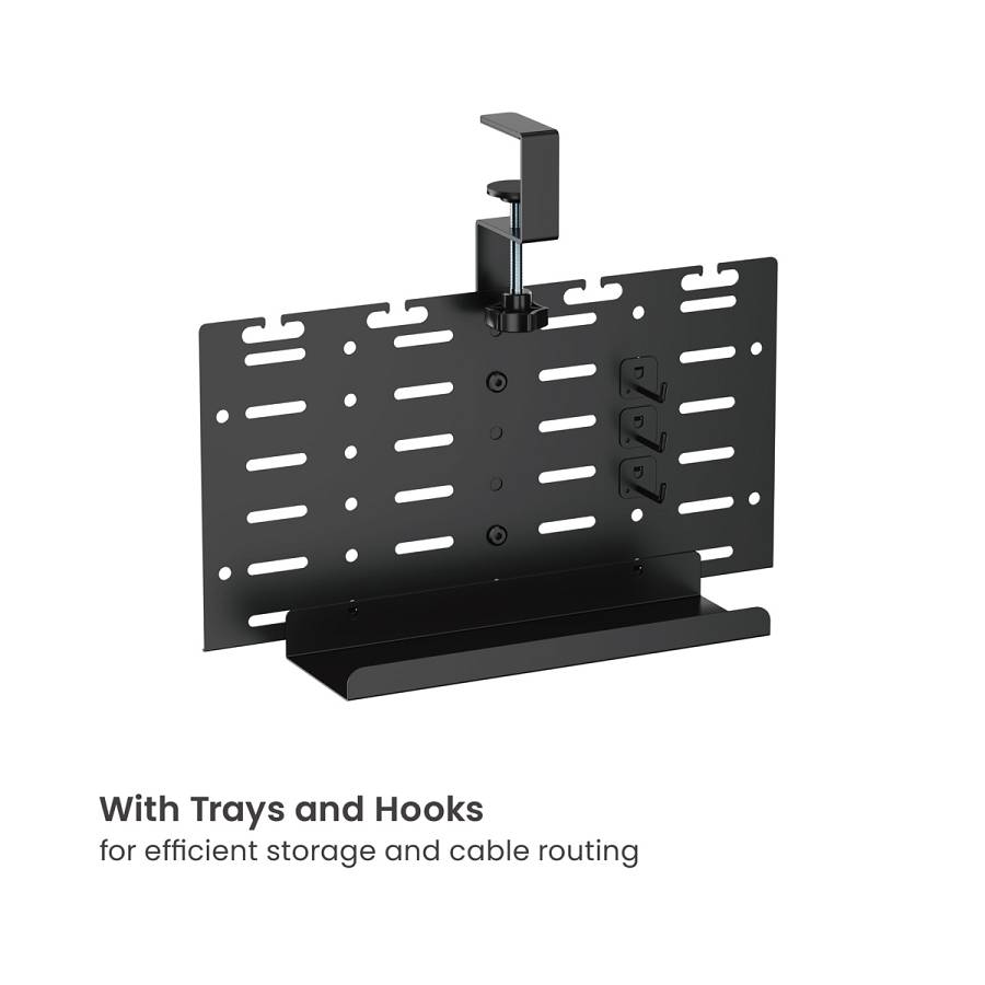 BRATECK cable management γραφείου CC11-20-1, μεταλλικό, 384x63x307mm, μαύρο CC11-20-1