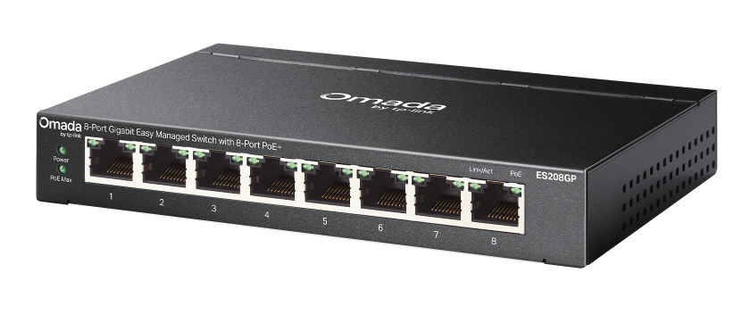 TP-LINK easy managed switch ES208GP, 8x Gigabit θύρες, PoE+, V1.0 ES208GP