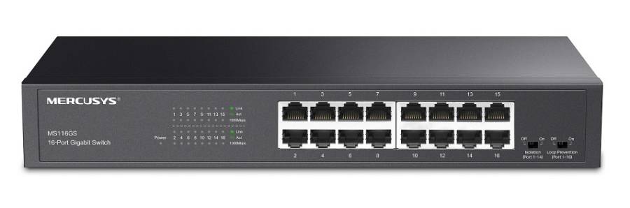 MERCUSYS desktop/rackmount switch MS116GS, 16x Gigabit θύρες, V1.0 MS116GS