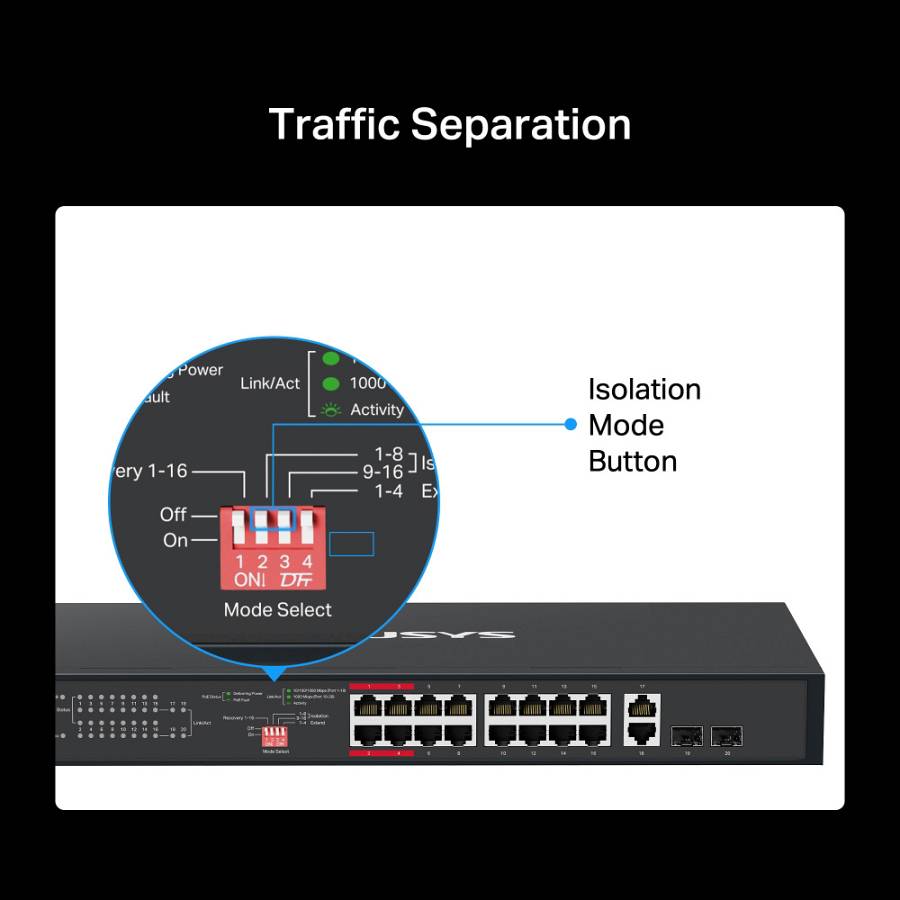 MERCUSYS rackmount switch MS120GP, 20x Gigabit θύρες, PoE+, V1.0 MS120GP