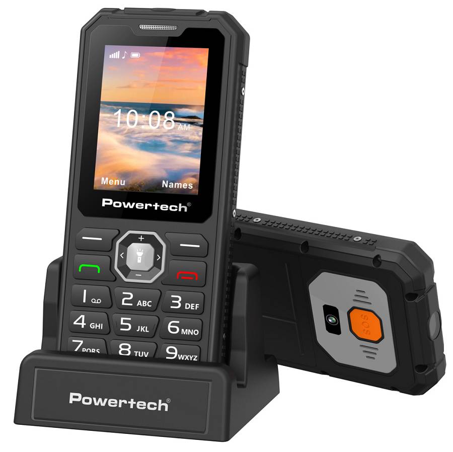 POWERTECH κινητό τηλέφωνο Sentry Armor, dual SIM, πλήκτρο SOS, 4G, IP67, μαύρο PTM-41