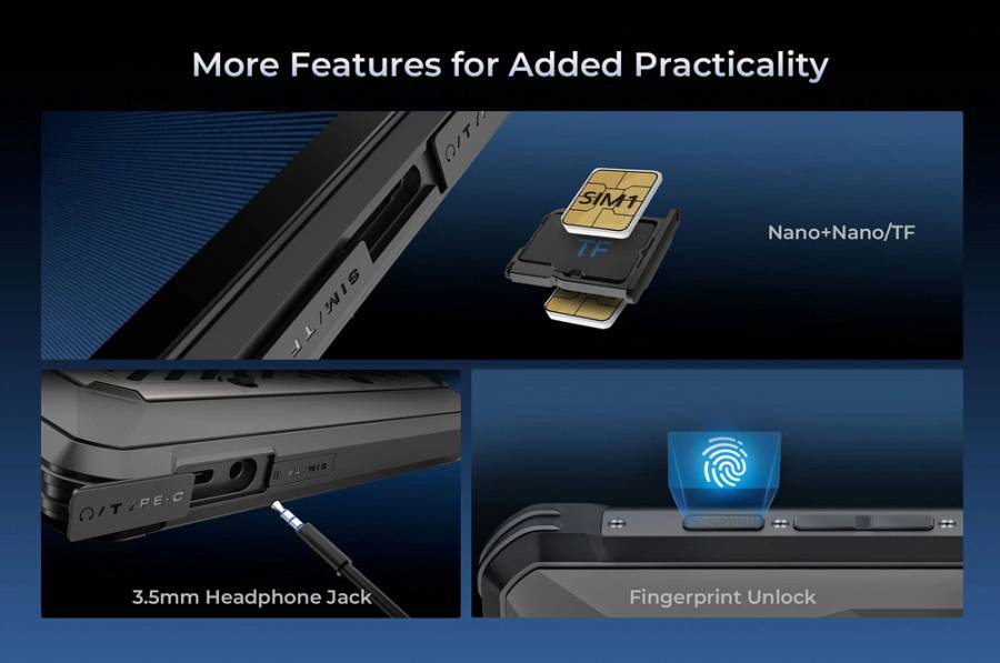 OUKITEL tablet RT10, 11, 12/512GB, 25000mAh, IP68/IP69K/MIL-STD-810H, 5G, μαύρο RT10