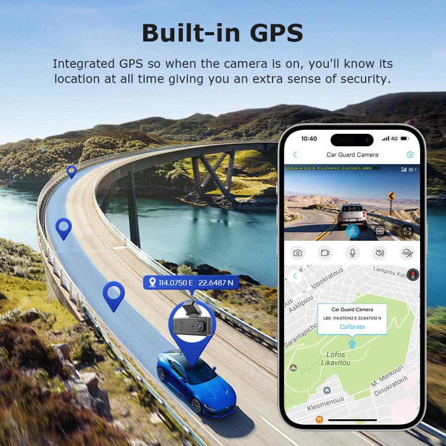 SECTEC smart κάμερα αυτοκινήτου ST-CC09-GPS-EU, μπροστινή/καμπίνας, 1080p, 4G, GPS ST-CC09-GPS-EU