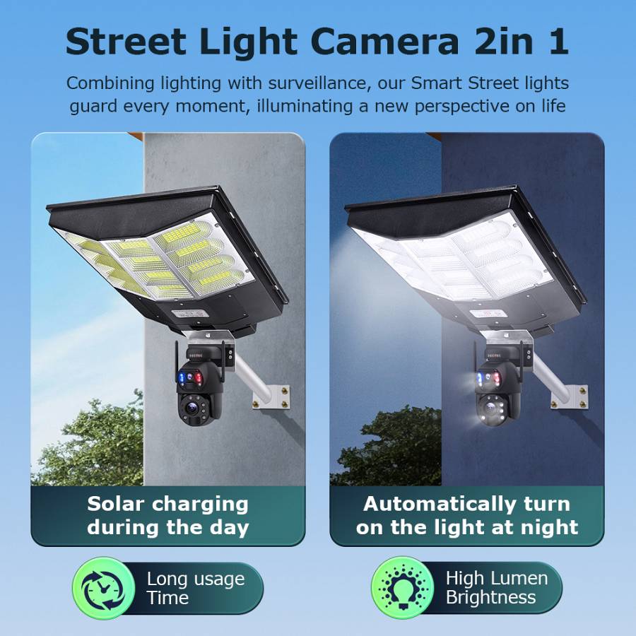 SECTEC smart ηλιακή κάμερα ST-LC598-EU με προβολέα, dual lens, 3MP, 4G, SD, PTZ, IP66 ST-LC598-EU
