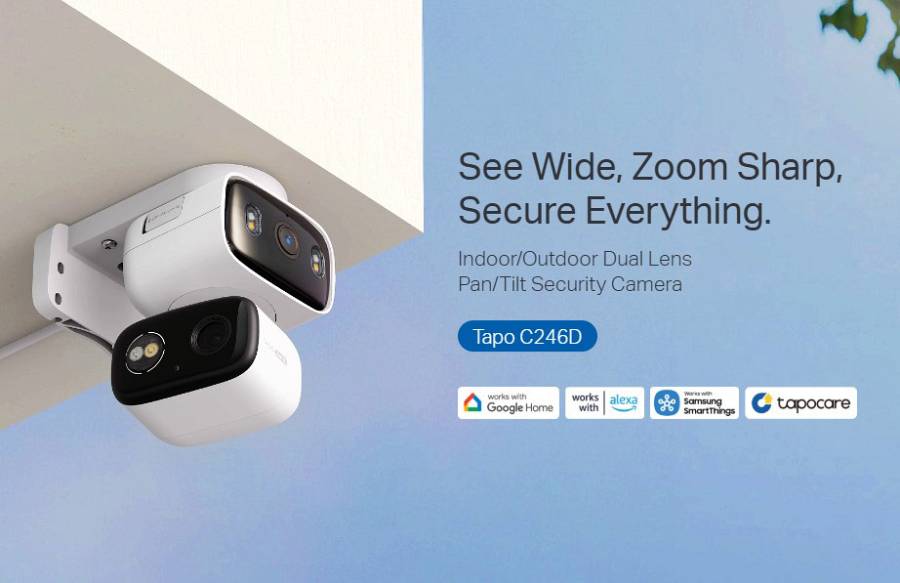 TP-LINK smart κάμερα Tapo C246D, dual lens, 2K/3MP, WiFi, PTZ, IP65, V1.0 TAPO-C246D