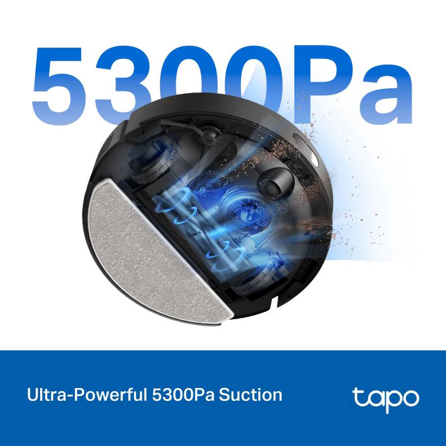 TP-LINK ρομποτική σκούπα Tapo RV30 Max Plus για σκούπισμα & σφουγγάρισμα, με χαρτογράφηση, WiFi, μαύρη, V1.0 TAPO-RV30MAXPLUS