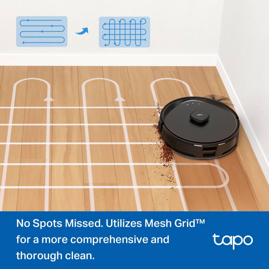 TP-LINK ρομποτική σκούπα Tapo RV30 Max Plus για σκούπισμα & σφουγγάρισμα, με χαρτογράφηση, WiFi, μαύρη, V1.0 TAPO-RV30MAXPLUS