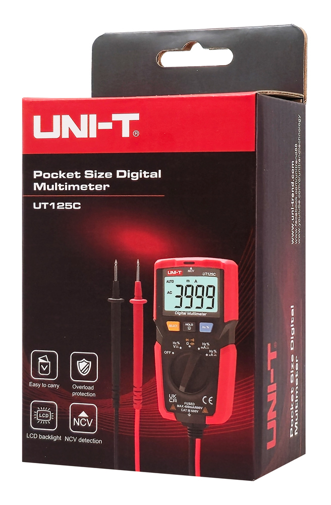 UNI-T μίνι ψηφιακό πολύμετρο UT125C, 600V AC/DC, NCV UT125C