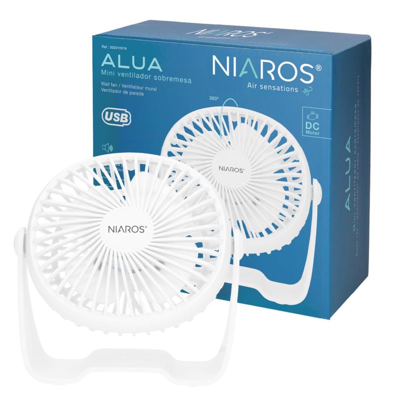 Επιτραπέζιος Ανεμιστήρας Niaros Alua USB 3W Mini Λευκό