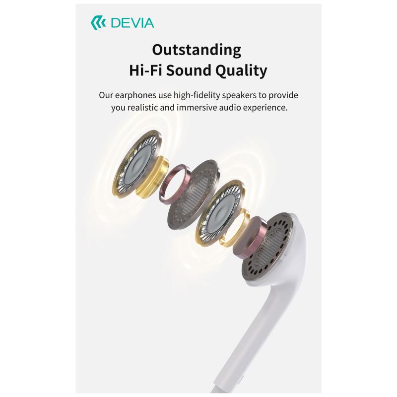 Hands Free Stereo A3 Devia EM102 iP Kintone Λευκό