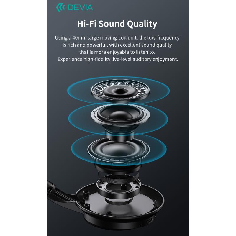 Ασύρματα Ακουστικά Κεφαλής Devia JH-820 Lite1 Ροζ